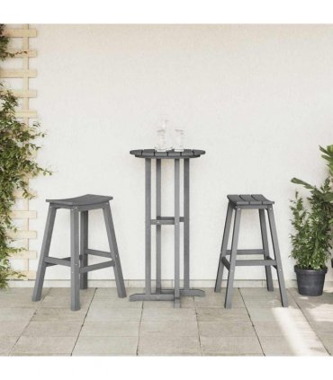 vidaXL Bar Stool 2 pcs Light Grey 52 x 43 x 73.5 cm HDPE