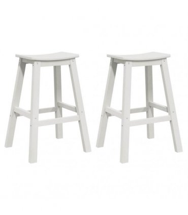 vidaXL Bar Stool 2 pcs White 52 x 43 x 73.5 cm HDPE