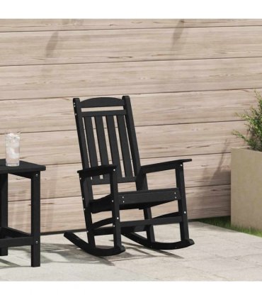 vidaXL Garden Rocking Chair Black 92 x 70 x 108cm HDPE