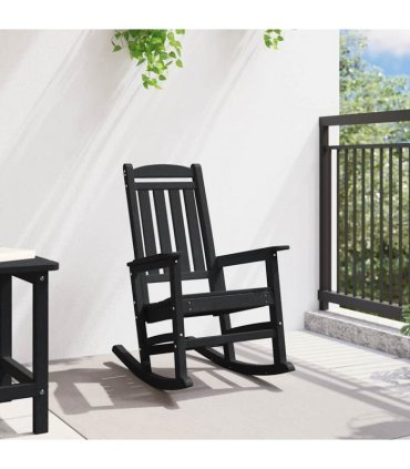 vidaXL Garden Rocking Chair Black 92 x 70 x 108cm HDPE