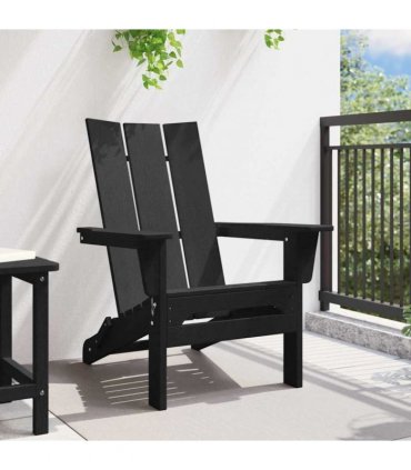 vidaXL Folding Adirondack Chair Black 80.5 x 74.5 x 92 cm HDPE