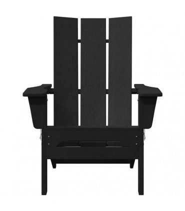 vidaXL Folding Adirondack Chair Black 80.5 x 74.5 x 92 cm HDPE