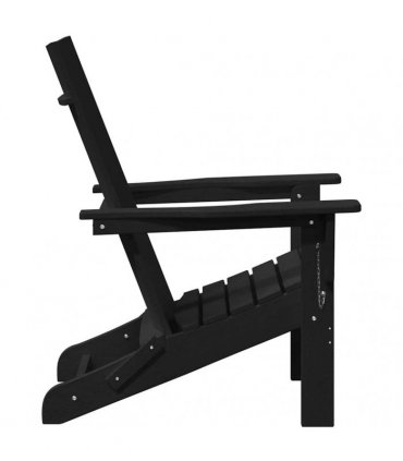 vidaXL Folding Adirondack Chair Black 80.5 x 74.5 x 92 cm HDPE
