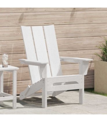 vidaXL Folding Adirondack Chair White 80.5 x 74.5 x 92 cm HDPE