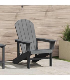 vidaXL Adirondack Chair Light Grey 82 x 74 x 92 cm HDPE — Model: without footrest