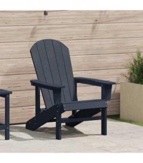 vidaXL Adirondack Chair Navy Blue 82 x 74 x 92 cm HDPE — Model: without footrest