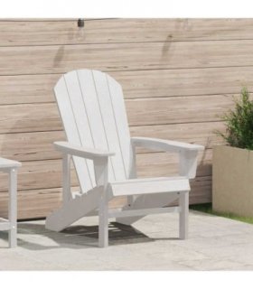 vidaXL Adirondack Chair White 82 x 74 x 92 cm HDPE — Model: without footrest