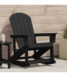 vidaXL Adirondack Rocking Chair Black 92 x 73.5 x 92 cm HDPE