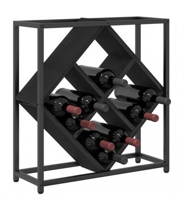 vidaXL Wine Rack Black Oak 51 x 18 x 52.5 cm Engineered Wood