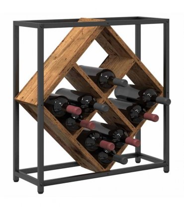 vidaXL Wine Rack Old Wood 51 x 18 x 52.5 cm Engineered Wood