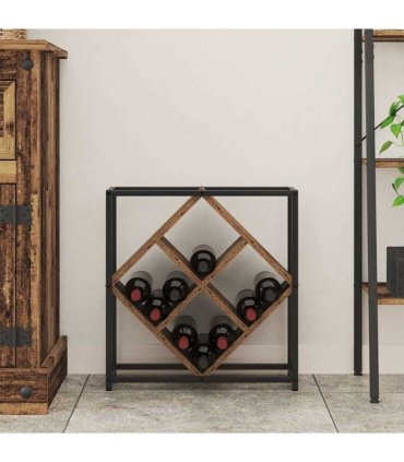 vidaXL Wine Rack Old Wood 51 x 18 x 52.5 cm Engineered Wood