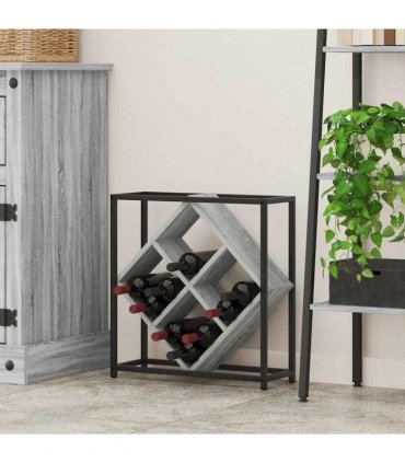 vidaXL Wine Rack Grey Sonoma 51 x 18 x 52.5 cm Engineered Wood