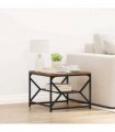 vidaXL Coffee Table Old Wood 51 x 50 x 40 cm Engineered Wood and Steel