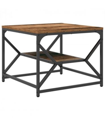 vidaXL Coffee Table Old Wood 51 x 50 x 40 cm Engineered Wood and Steel