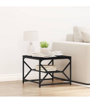 vidaXL Coffee Table Black Oak 51 x 50 x 40 cm