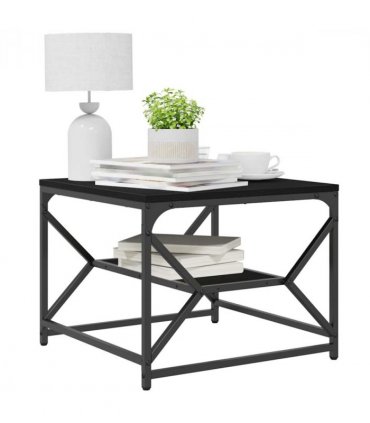 vidaXL Coffee Table Black Oak 51 x 50 x 40 cm