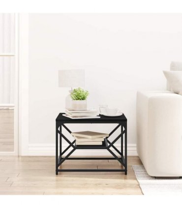 vidaXL Coffee Table Black Oak 51 x 50 x 40 cm