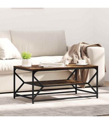 vidaXL Coffee Table Smoked Oak 90 x 50 x 40 cm