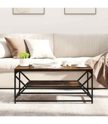 vidaXL Coffee Table Smoked Oak 90 x 50 x 40 cm