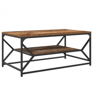 vidaXL Coffee Table Old Wood 90 x 50 x 40 cm Engineered Wood and Steel
