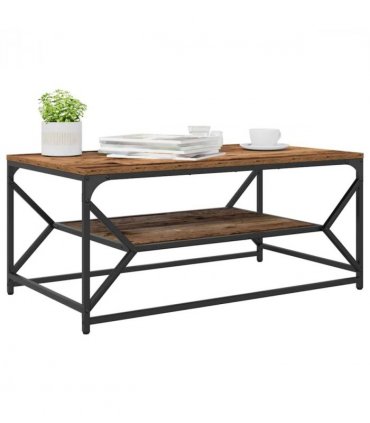 vidaXL Coffee Table Old Wood 90 x 50 x 40 cm Engineered Wood and Steel
