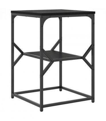 vidaXL Side Table Black Oak 41 x 40 x 60 cm Engineered Wood and Steel