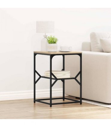 vidaXL Side Table Sonoma Oak 41 x 40 x 60 cm Engineered Wood and Steel