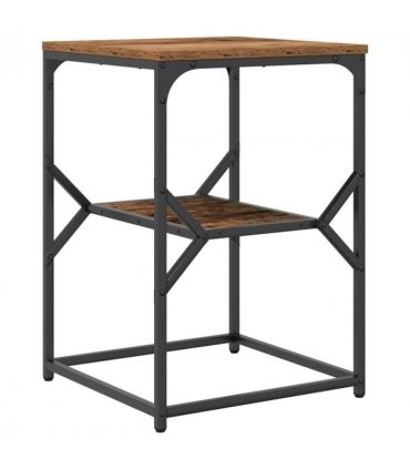 vidaXL Side Table Old Wood 41 x 40 x 60 cm Engineered Wood and Steel