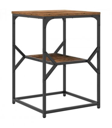 vidaXL Side Table Old Wood 41 x 40 x 60 cm Engineered Wood and Steel