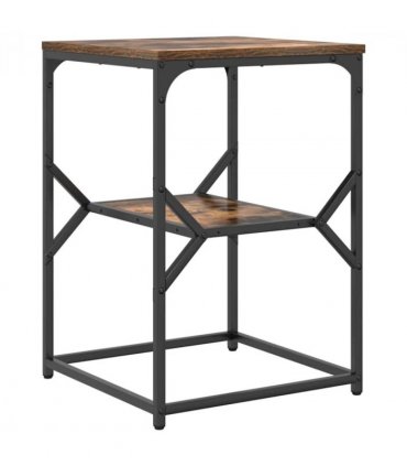 vidaXL Side Table Smoked Oak 41 x 40 x 60 cm Engineered Wood and Steel