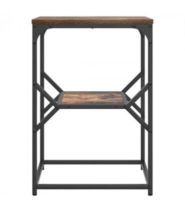 vidaXL Side Table Smoked Oak 41 x 40 x 60 cm Engineered Wood and Steel