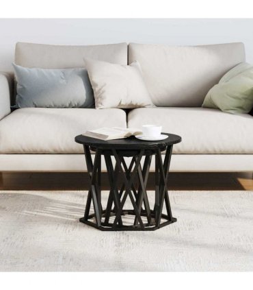 vidaXL Side Table 2 pcs Black Oak Engineered Wood and Steel