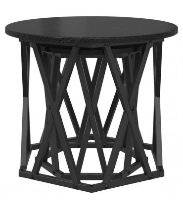 vidaXL Side Table 2 pcs Black Oak Engineered Wood and Steel