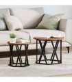 vidaXL Side Table 2 pcs Reclaimed Wood Engineered Wood and Steel