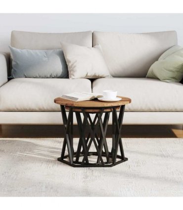 vidaXL Side Table 2 pcs Reclaimed Wood Engineered Wood and Steel