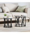 vidaXL Side Table 2 pcs Grey Sonoma Engineered Wood and Steel