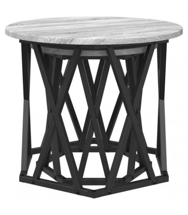 vidaXL Side Table 2 pcs Grey Sonoma Engineered Wood and Steel