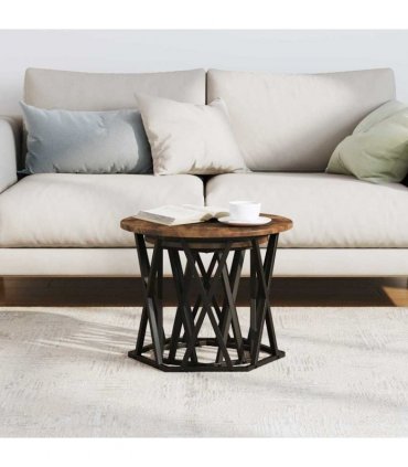 vidaXL Side Table 2 pcs Smoked Oak Engineered Wood and Steel