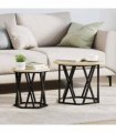vidaXL Side Table 2 pcs Sonoma Oak Engineered Wood and Steel