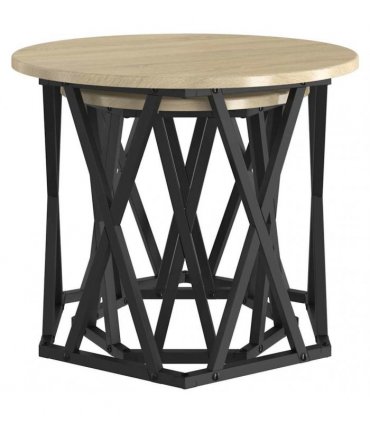 vidaXL Side Table 2 pcs Sonoma Oak Engineered Wood and Steel