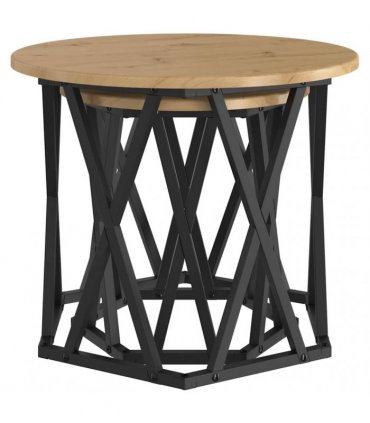 vidaXL Side Table 2 pcs Artisan Oak Engineered Wood and Steel