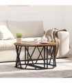 vidaXL Coffee Table Old Wood 80 x 80 x 42 cm Engineered Wood and Steel