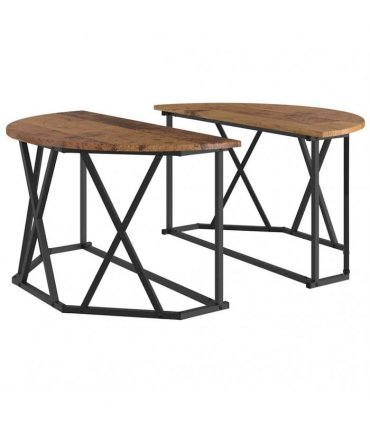 vidaXL Coffee Table Old Wood 80 x 80 x 42 cm Engineered Wood and Steel