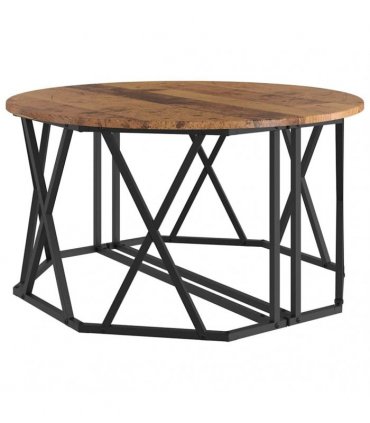 vidaXL Coffee Table Old Wood 80 x 80 x 42 cm Engineered Wood and Steel