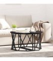 vidaXL Coffee Table Black Oak 80 x 80 x 42 cm