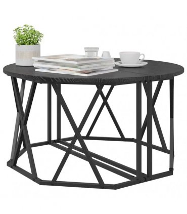 vidaXL Coffee Table Black Oak 80 x 80 x 42 cm