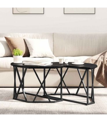 vidaXL Coffee Table Black Oak 80 x 80 x 42 cm