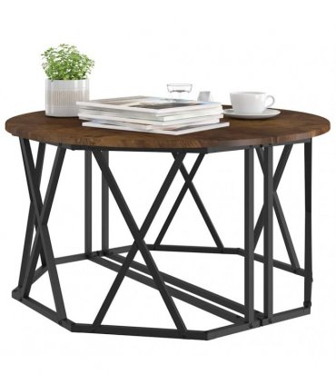 vidaXL Coffee Table Smoked Oak 80 x 80 x 42 cm