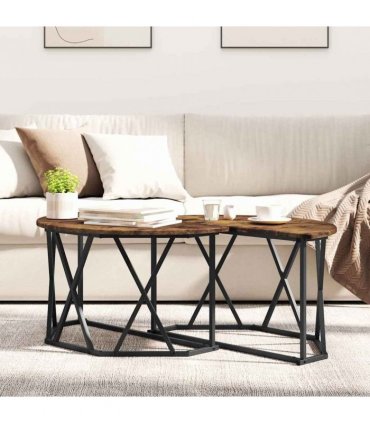 vidaXL Coffee Table Smoked Oak 80 x 80 x 42 cm