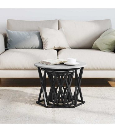 vidaXL Nesting Side Table 3 pcs Grey Sonoma Engineered Wood and Steel